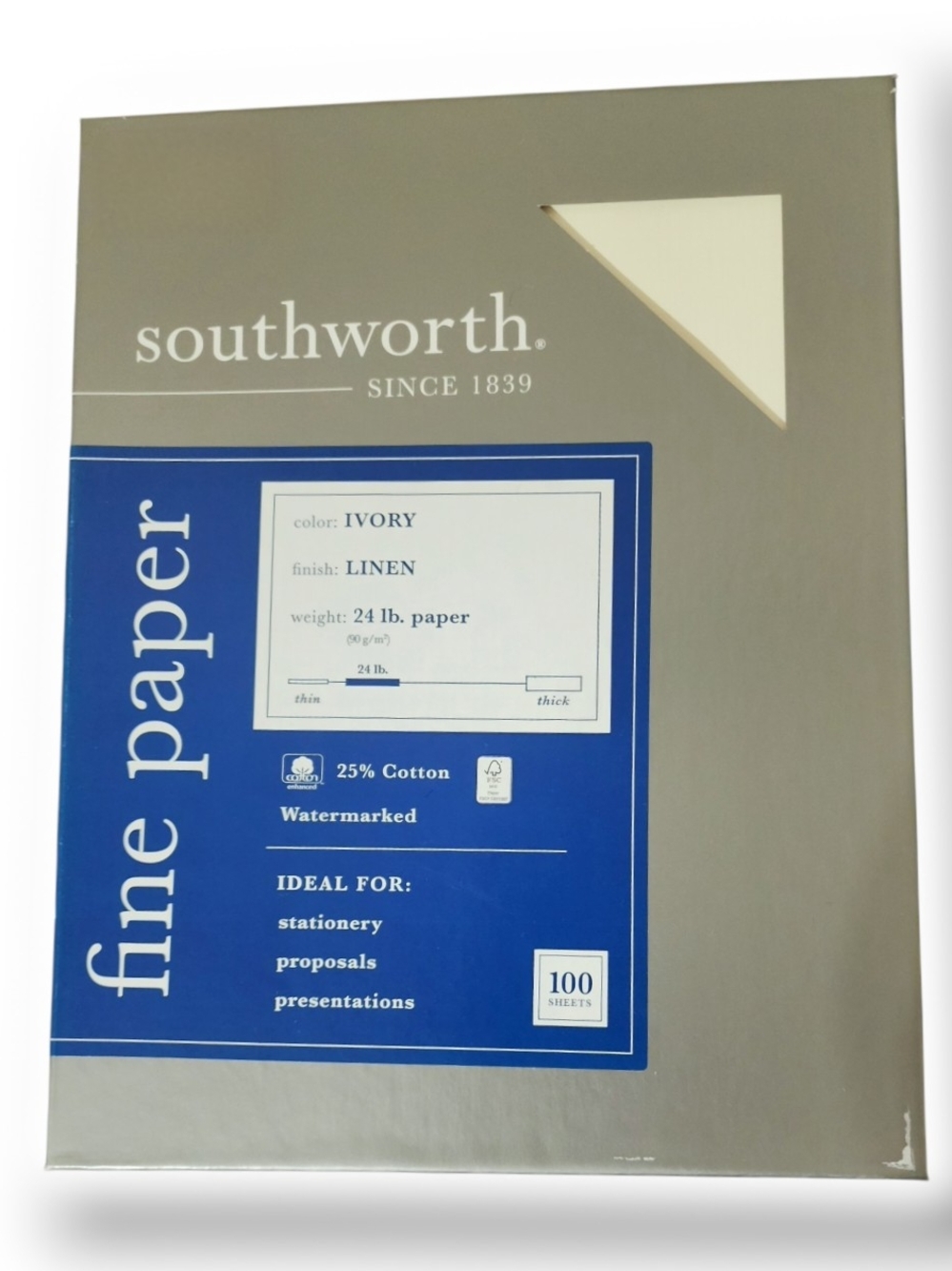 Ivory Linen Fine Paper Pack - 100 Sheets